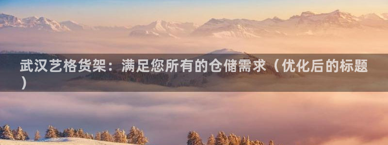 杏运平台注册登录：武汉艺格货架：满足您所